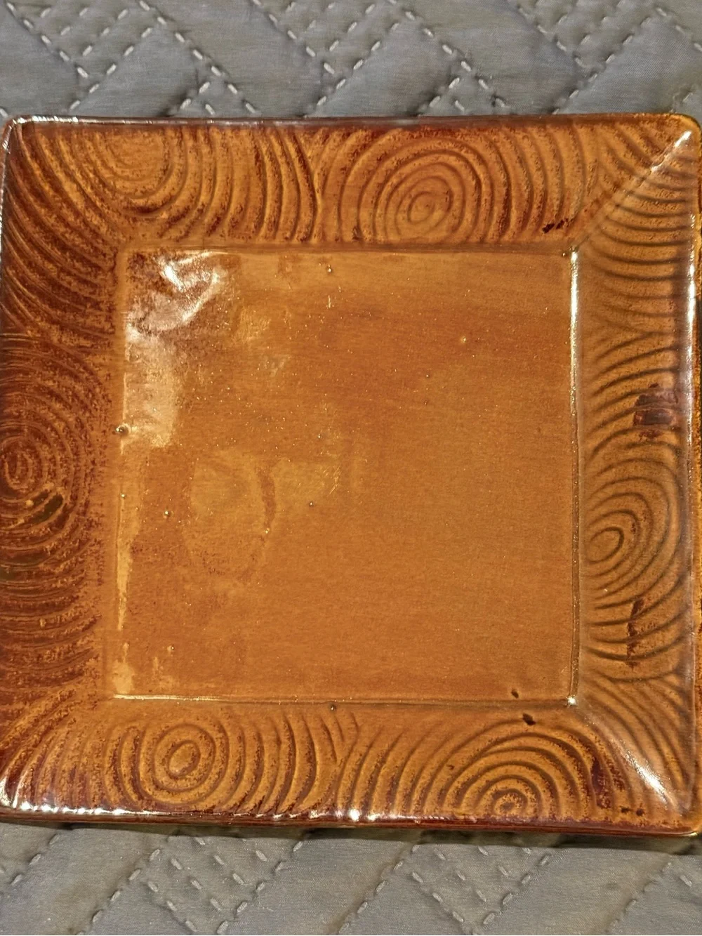Brown Glazed Ceramic Pillar Candle Holder Set with Tray